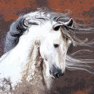 Cheval majestueux avec crinière flottante